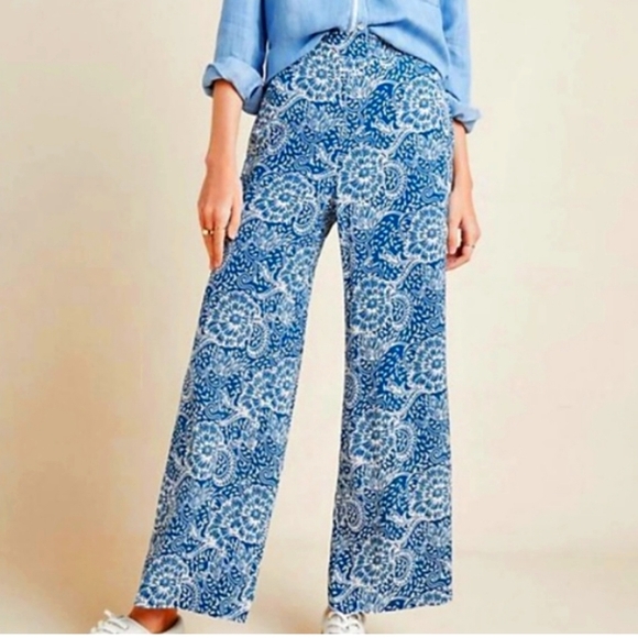 Anthropologie Maeve Flare Floral Pants High Waist XS - Picture 5 of 10